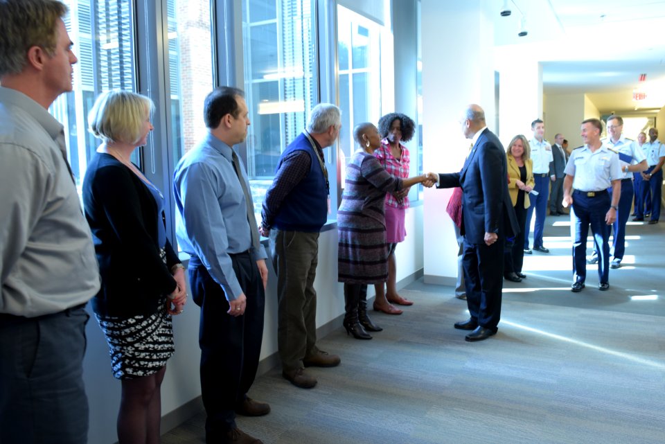 Secretary Johnson meets with USCG Headquarters Employees (25429114303)