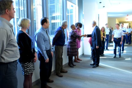 Secretary Johnson meets with USCG Headquarters Employees (25429114303)