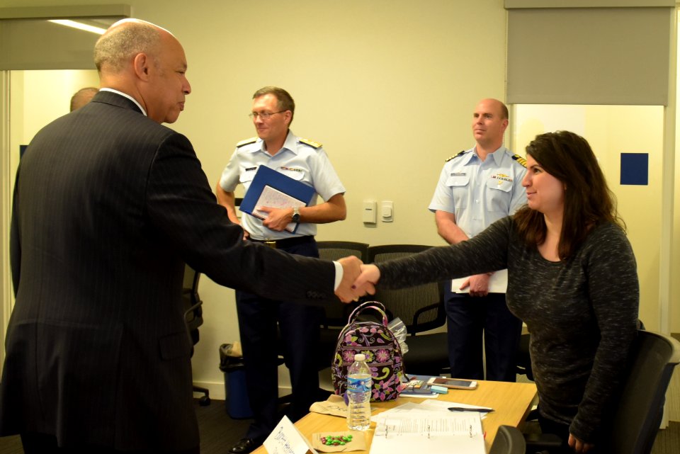 Secretary Johnson meets with USCG Headquarters Employees (25429097933)