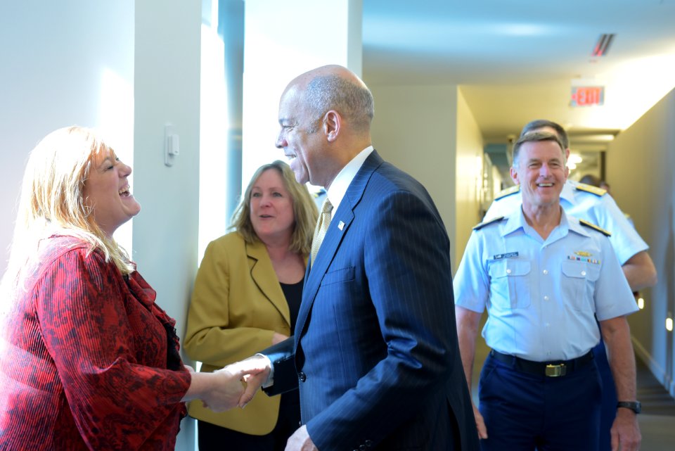 Secretary Johnson meets with USCG Headquarters Employees (25429112723)