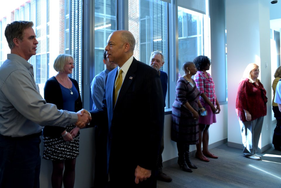 Secretary Johnson meets with USCG Headquarters Employees (25426879224)
