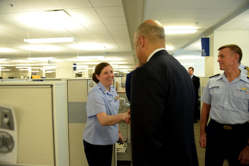 Secretary Johnson meets with USCG Headquarters Employees (25429198463)