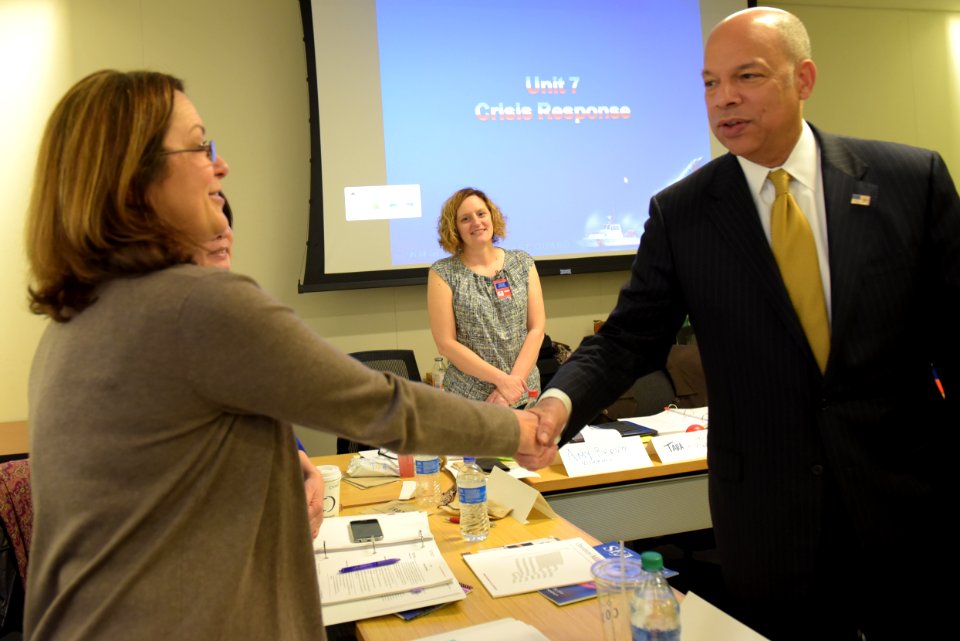 Secretary Johnson meets with USCG Headquarters Employees (25758762970)