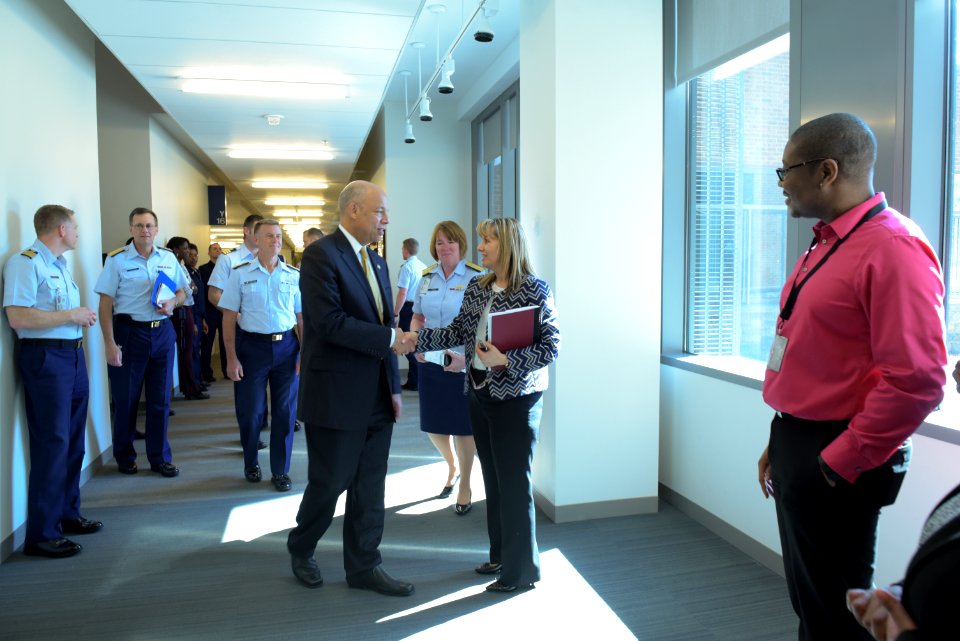Secretary Johnson meets with USCG Headquarters Employees (25758812430)