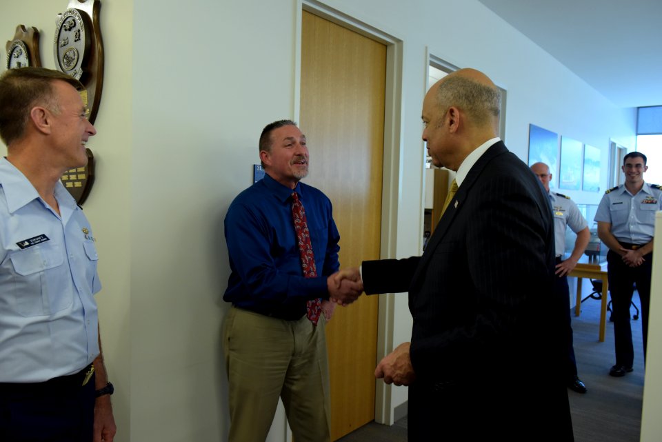 Secretary Johnson meets with USCG Headquarters Employees (25758952100)