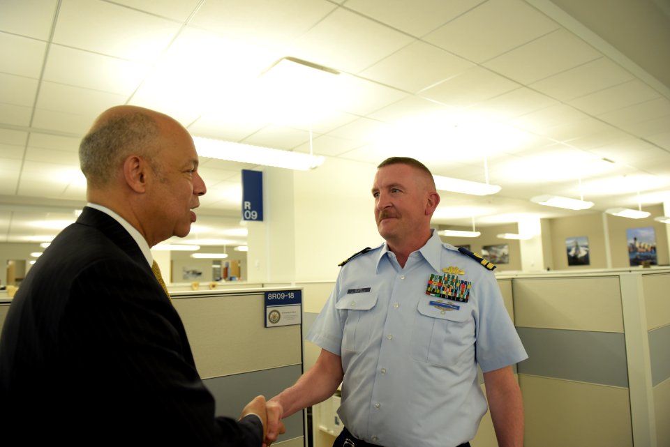 Secretary Johnson meets with USCG Headquarters Employees (25965338111)