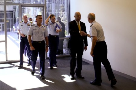 Secretary Johnson meets with USCG Headquarters Employees (25965318701)