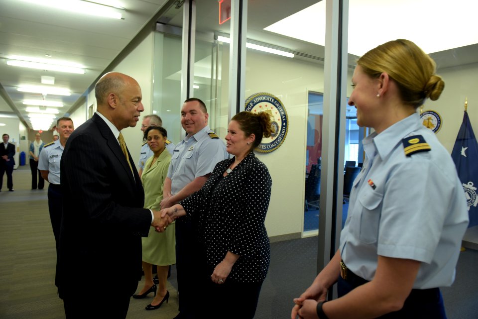 Secretary Johnson meets with USCG Headquarters Employees (25939283822)
