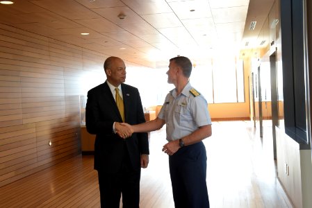 Secretary Johnson meets with USCG Headquarters Employees (26031889865)