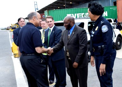 Secretary Johnson Visits CBP USCG Employees at Port of Baltimore (25962835801)