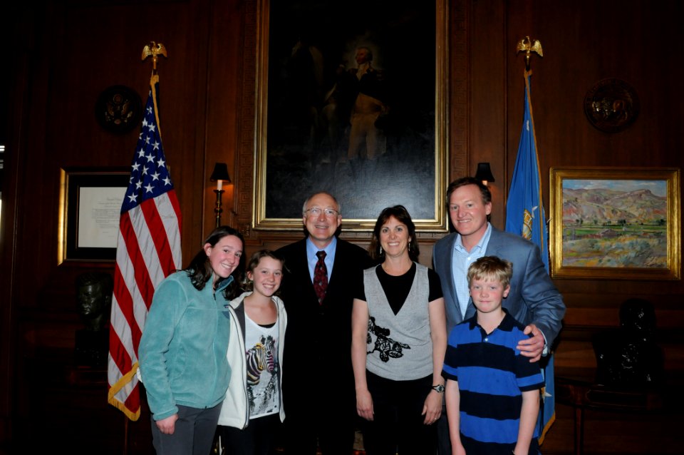 Secretary Ken Salazar with Justin Jaschke and Jaschke family