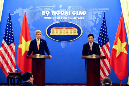 Secretary Kerry and Vietnamese Foreign Minister Minh Hold a Joint News Conference in Hanoi - 20380826811