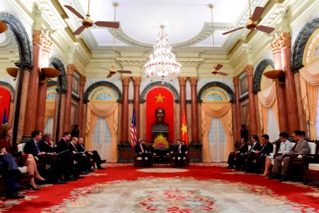 Secretary Kerry and Vietnamese President Sang Speak at Outset of Their Meeting in Hanoi - 20385595761 photo
