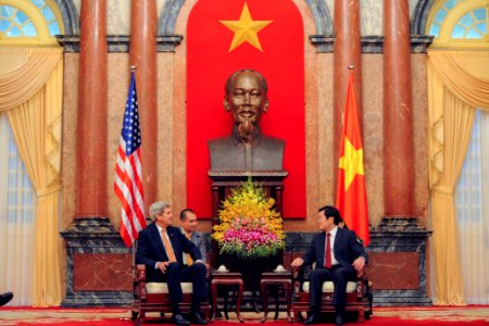 Secretary Kerry and Vietnamese President Sang Speak at Outset of Their Meeting in Hanoi