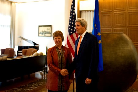 Secretary Kerry Greets EU High Representative Ashton - Flickr - East Asia and Pacific Media Hub photo