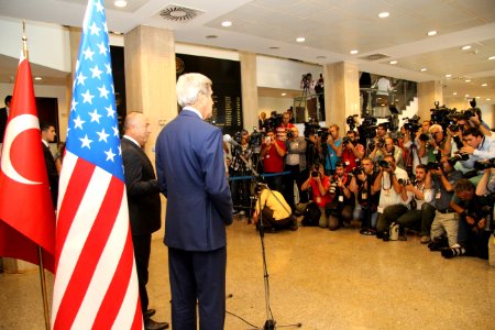 Secretary Kerry Delivers Remarks to the Press With Turkish Foreign Minister Çavuşoğlu photo