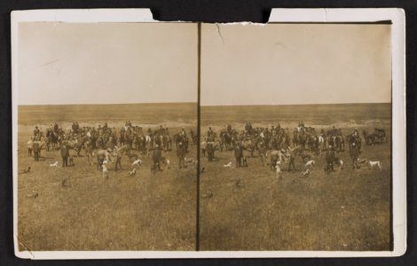 Secretary Loeb and party after the rabbit hunt - Burgess Bros. ranch near Fort Worth, Texas LCCN2013651276