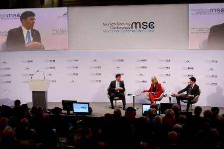 Secretary of Defense Mark Esper takes questions at the MSC 2020 (49557186156)