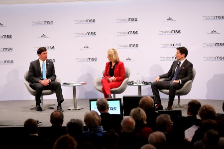 Secretary of Defense Mark Esper takes questions at the MSC 2020 (49557186891)