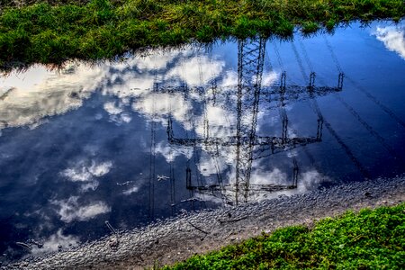 Reflection clouds sky photo