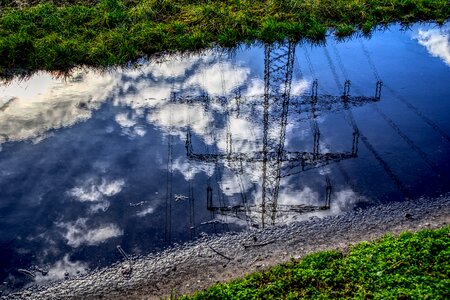 Reflection clouds sky