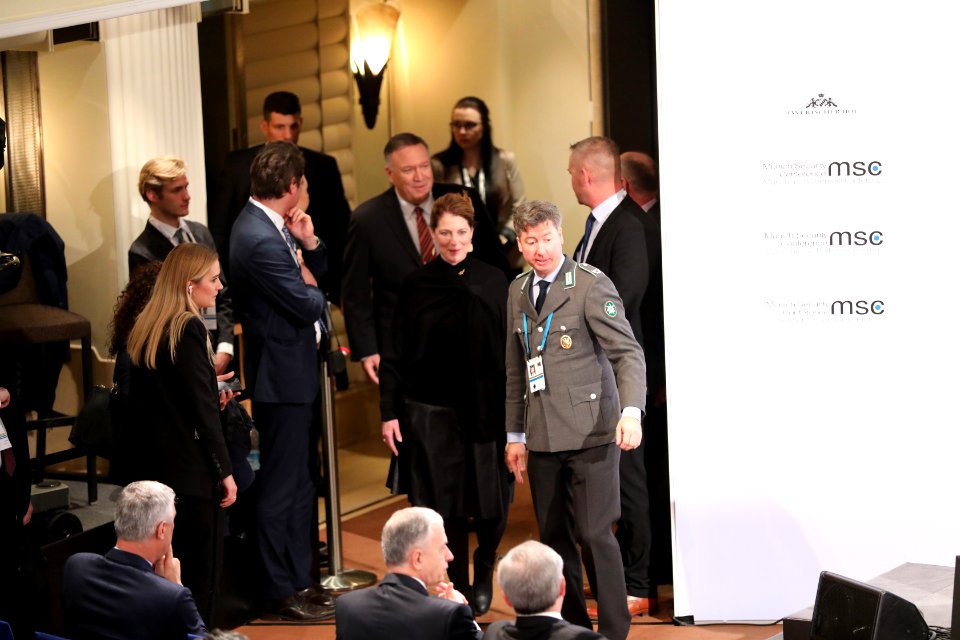 Secretary Pompeo arrives at the MSC 2020 (49556614808)