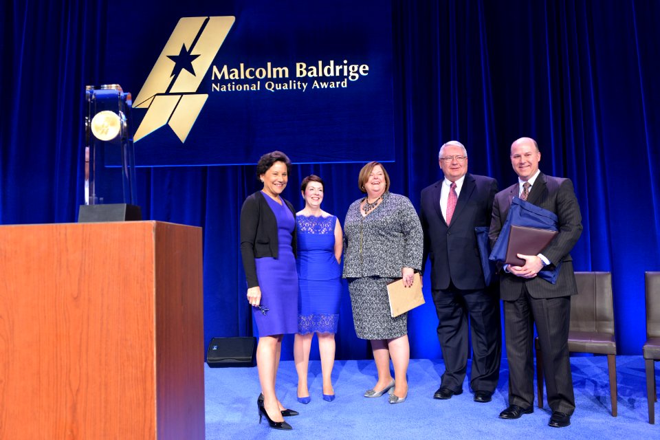 Secretary Penny Pritzker and 2013 Baldrige Award Recipients, 2013 Baldrige Award Ceremony, April 6, 2014 (14074498374)