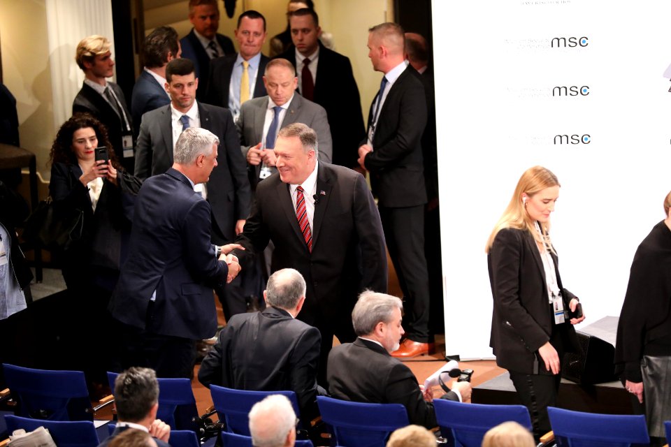 Secretary Pompeo arrives at the MSC 2020 (49557346032)