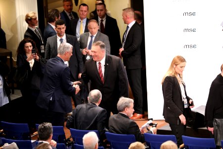 Secretary Pompeo arrives at the MSC 2020 (49557346032)