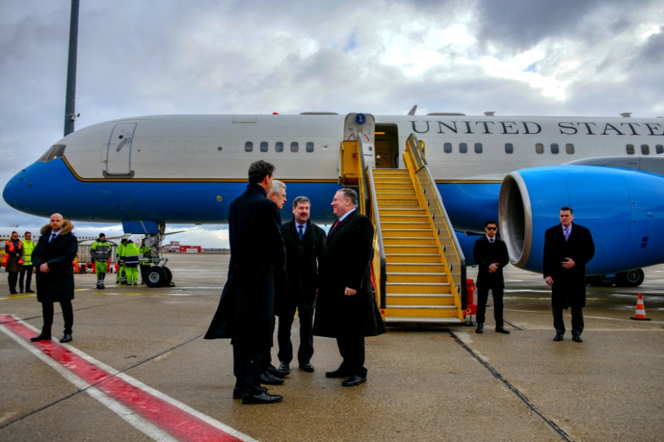 Secretary Pompeo Arrives in Bratislava - 40105567533