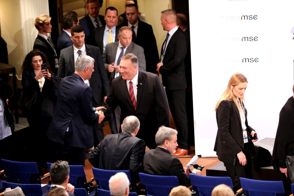 Secretary Pompeo arrives at the MSC 2020 (49557111801)