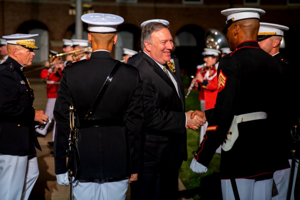 Secretary Pompeo Attends Marine Corps Evening Parade
