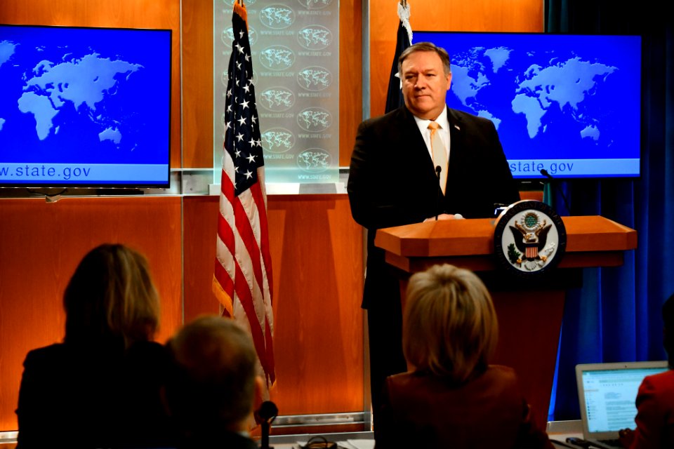 Secretary Pompeo Delivers Remarks to the Press in Washington - 46948720121