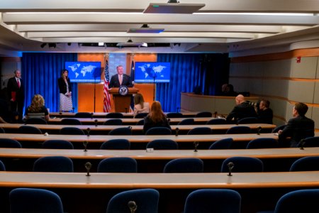 Secretary Pompeo Delivers Remarks to the Media (49720912621)