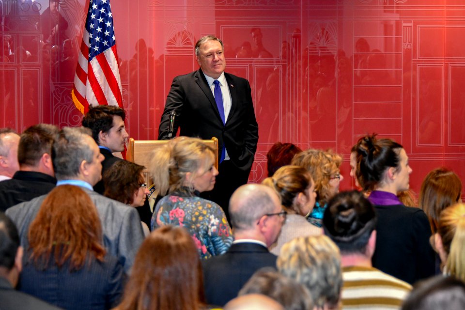 Secretary Pompeo Meets With Embassy Employees - 47065300251