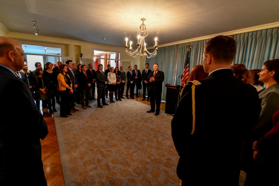 Secretary Pompeo Meets With Embassy Employees 1