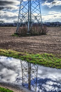 Reflection power poles current photo