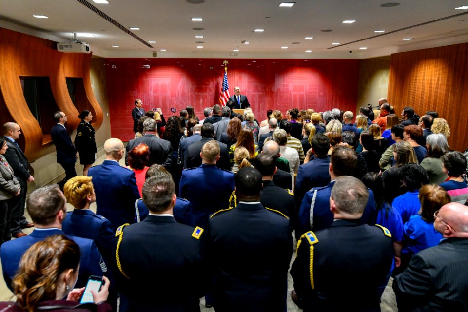 Secretary Pompeo Meets With Embassy Employees - 40100471513