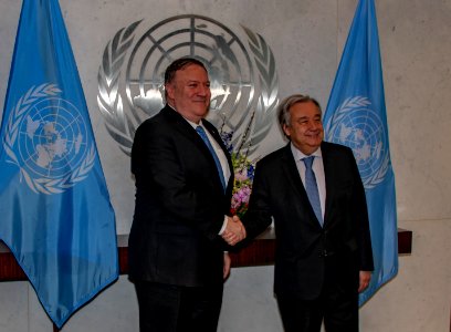 Secretary Pompeo Meets With Secretary General Guterres in New York City (33294934318) photo