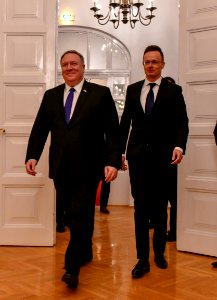 Secretary Pompeo Participates in a Bilateral Meeting With Hungarian Foreign Minister Szijjarto - 32121245057