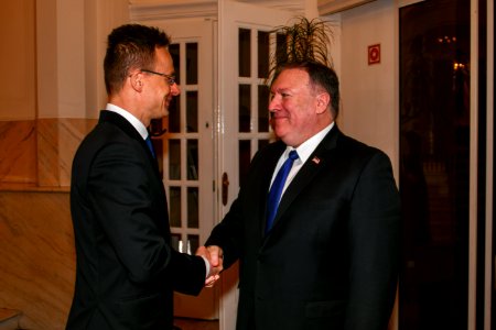 Secretary Pompeo Participates in a Bilateral Meeting With Hungarian Foreign Minister Szijjarto - 46338825794 photo