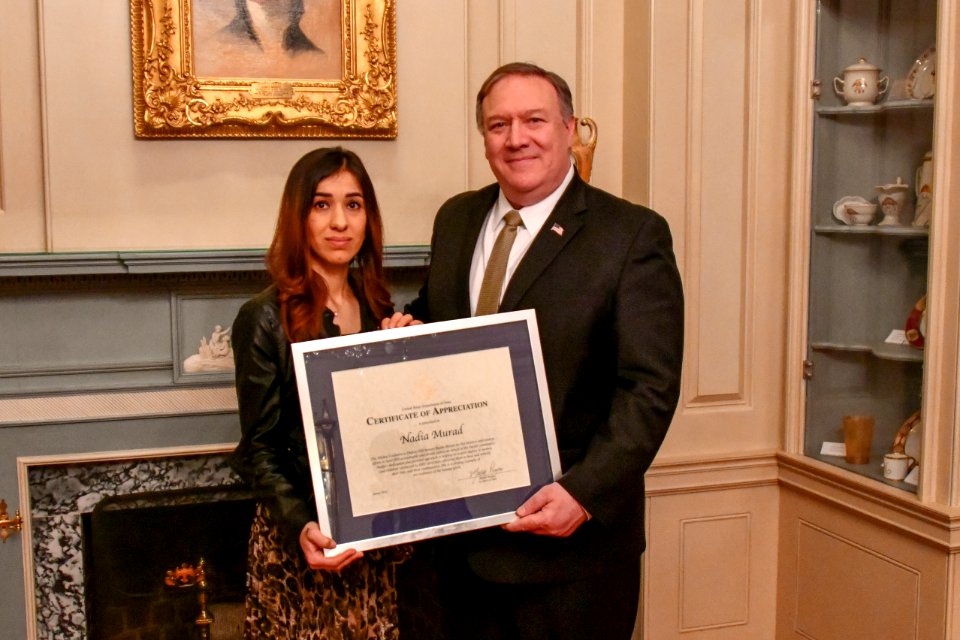Secretary Pompeo Presents Nadia Murad With a Certificate of Appreciation - 47010083081