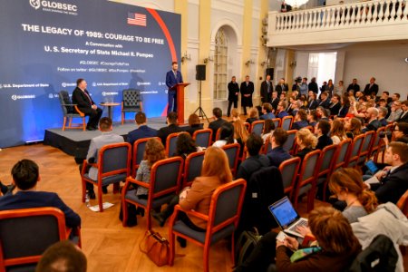 Secretary Pompeo Speak With Young Slovak Leaders at GLOBSEC - 40110326563 photo