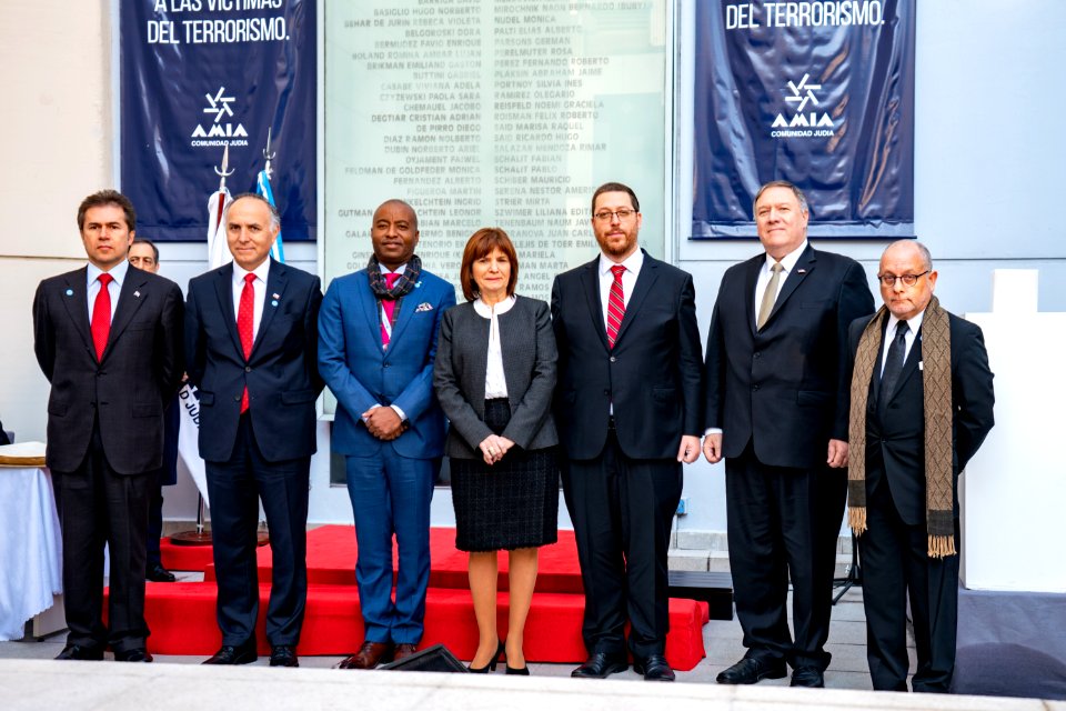 Secretary Pompeo Poses for a Group Photo