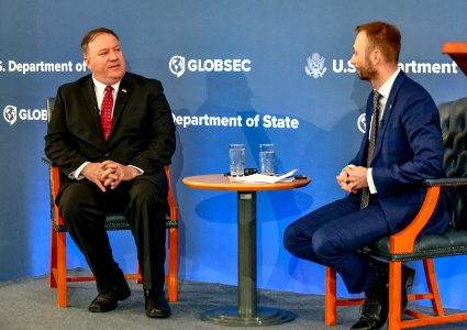 Secretary Pompeo Speak With Young Slovak Leaders at GLOBSEC photo