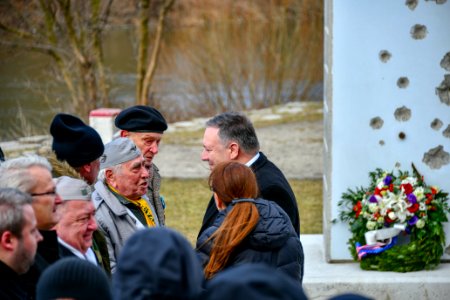 Secretary Pompeo Visits Gate of Freedom Memorial in Bratislava photo