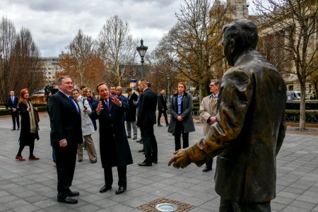 Secretary Pompeo Visits the Ronald Reagan Statue in Budapest - 46148718405 photo