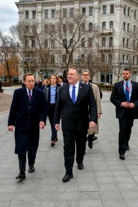 Secretary Pompeo Visits the Ronald Reagan Statue in Budapest
