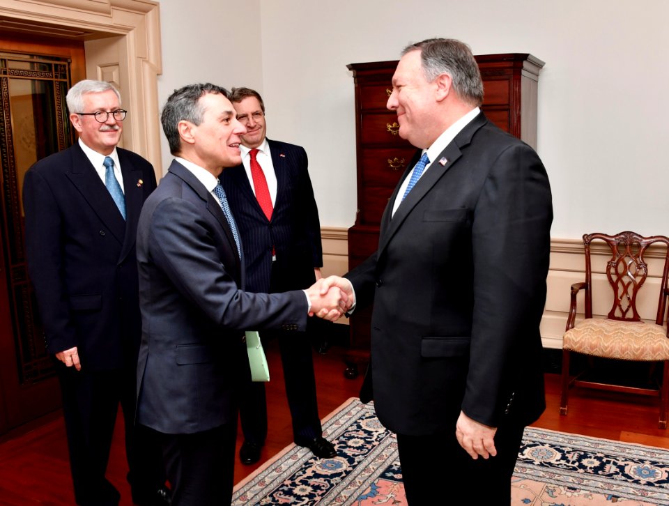 Secretary Pompeo Welcomes Swiss Foreign Minister Cassis to Washington - 33144610538