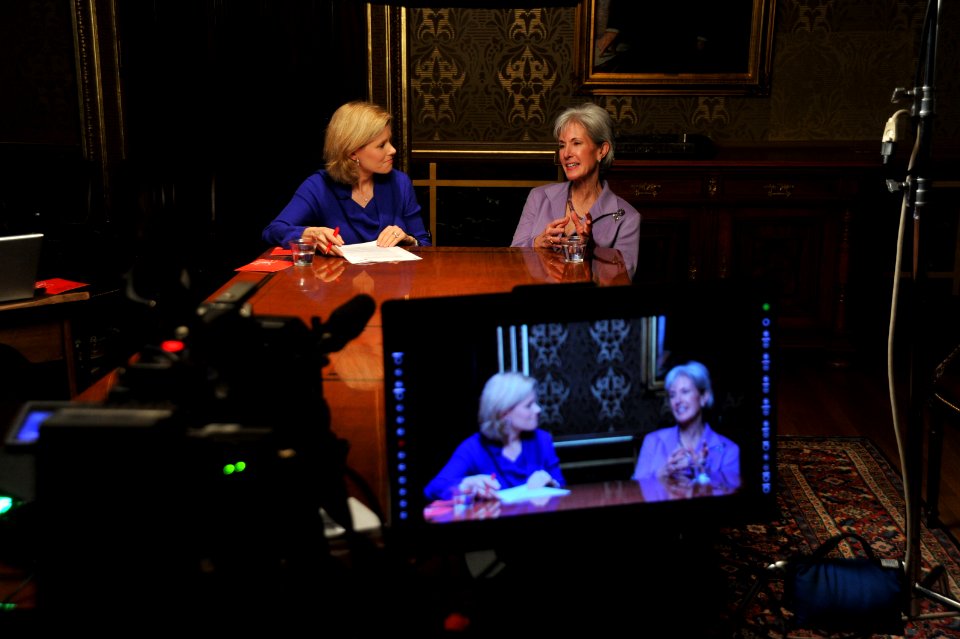 Secretary Sebeblius participates in a Web chat with iVillage's Kelly Wallace to discuss bullying on Thursday March 10 (Pic 2)